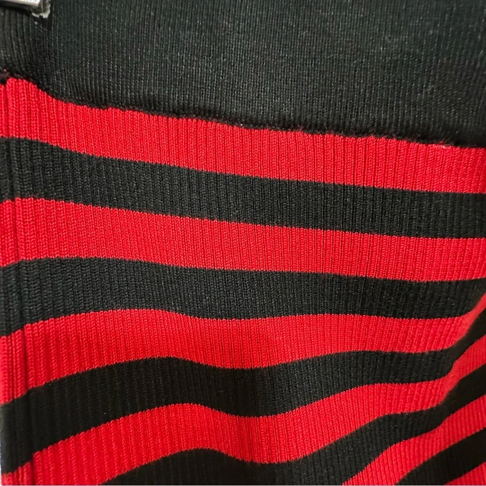 Zara Red and Black Striped Knit Midi Skirt Size Small - Picture 10 of 12